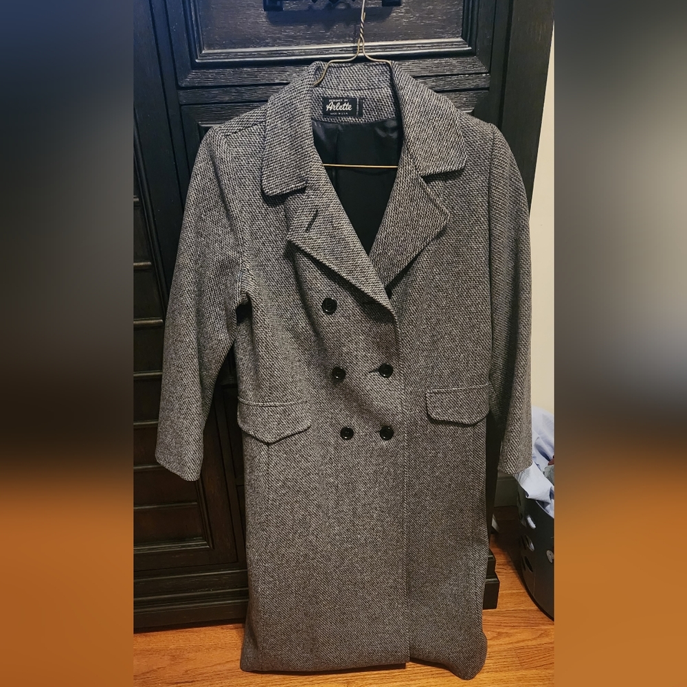 VINTAGE GRAY TWEED COAT SIZE S-M